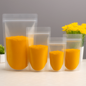 Haldi Powder Both Side Transparent Standup Zipper Pouches